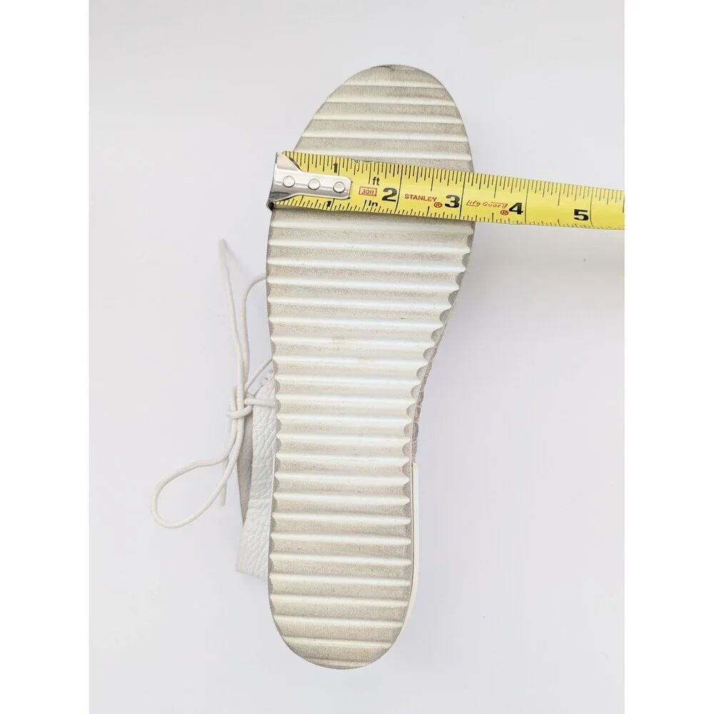 Miista Women's (Sz 36) White Leather Lace-Up Peep-Toe Espadrilles/Shoes/Sandals